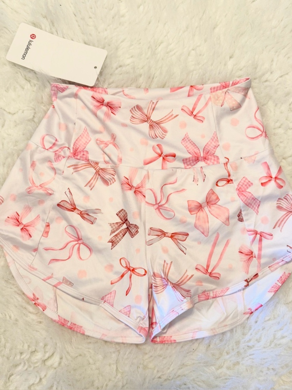 Lululemon "inspired" kids BOW print shorts size 8/9
